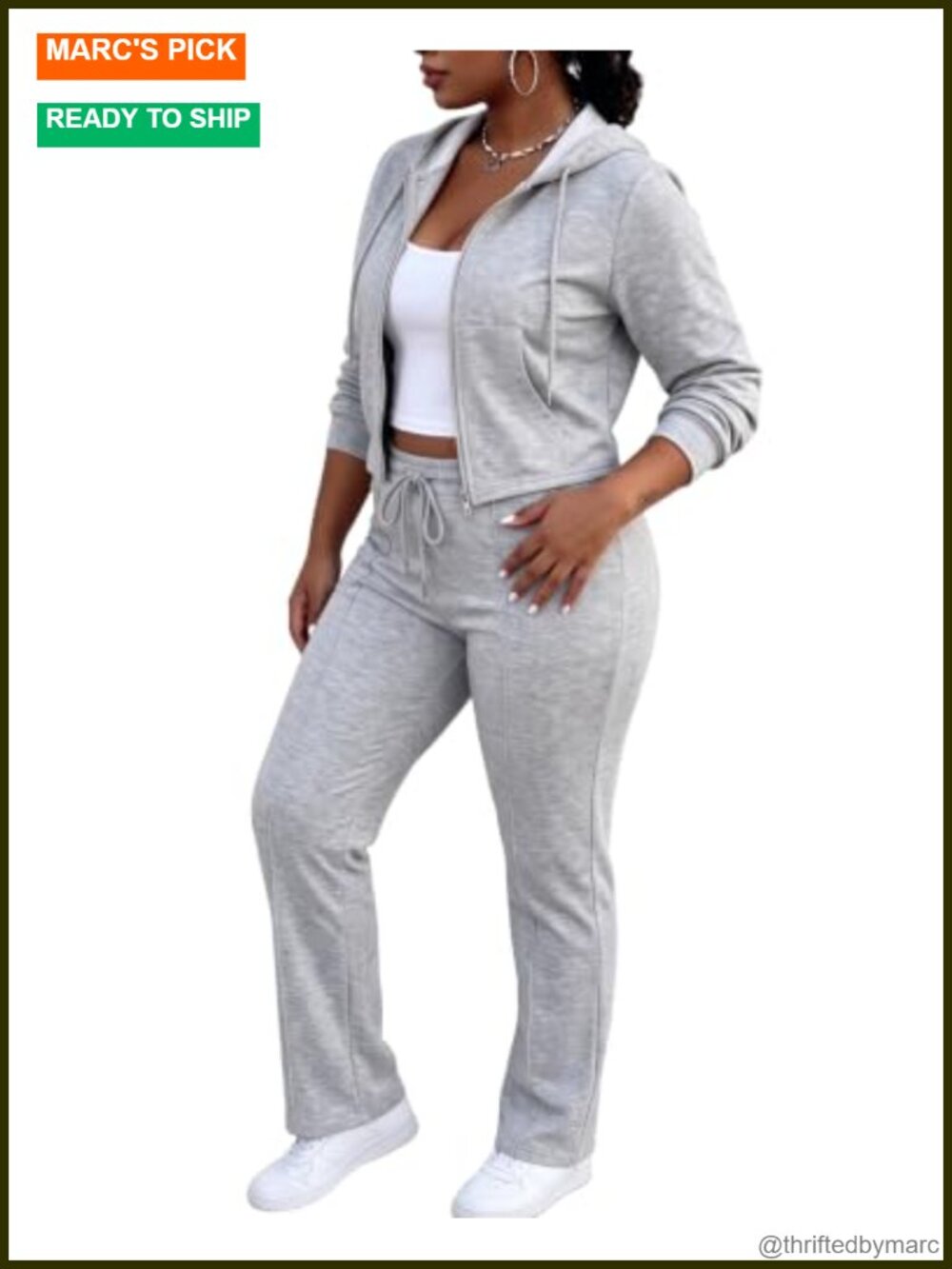 Women's 2 Piece Track Suit Zip Up Hoodie & Flare Pants Set Lounge Activewear